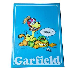 Garfield VTG 78 Mead Pocket Folder Jim Davis Schoo Portfolio Odie Blue Football